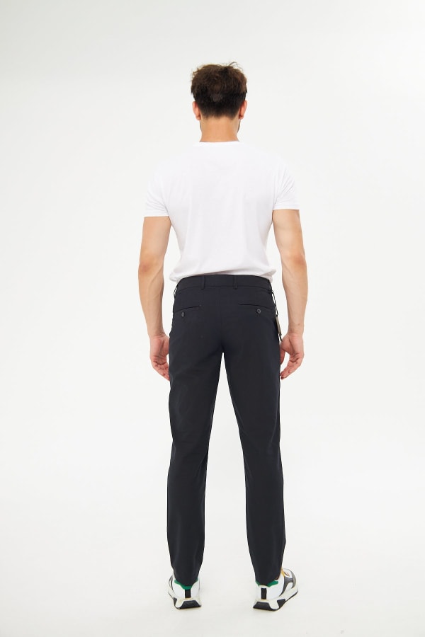 Rahat Esnek Bel Siyah Yaz Pantolon — 6