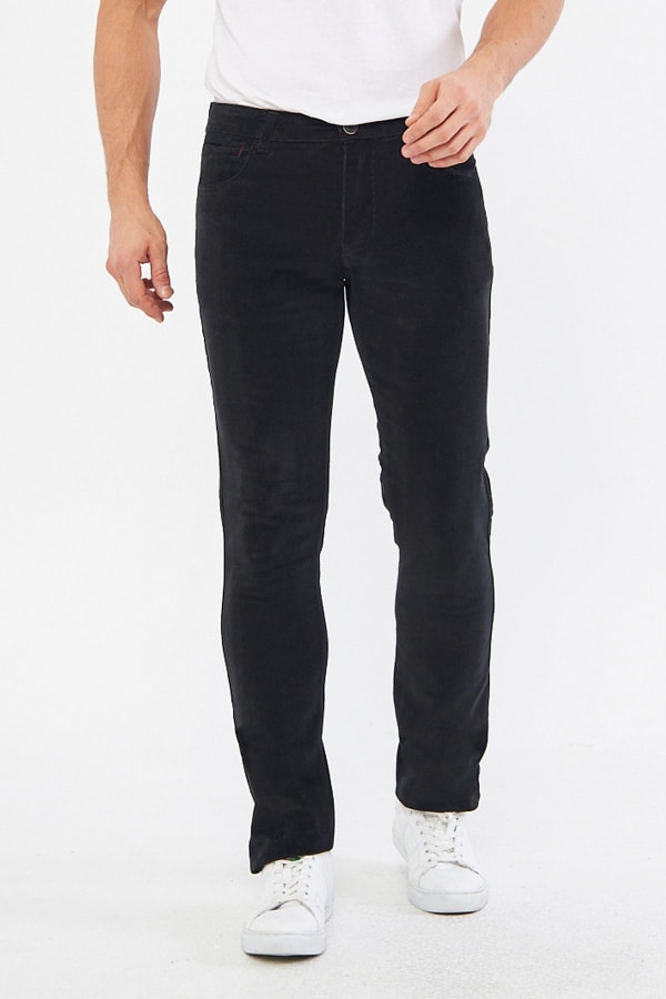 Kadife 5 Cep Regular Fit Haki Erkek Pantolon — 1