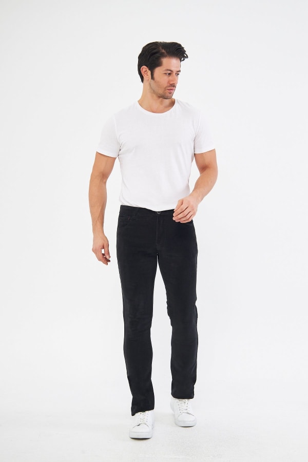 Kadife 5 Cep Regular Fit Haki Erkek Pantolon — 2