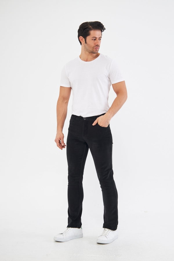 Kadife 5 Cep Regular Fit Haki Erkek Pantolon — 3