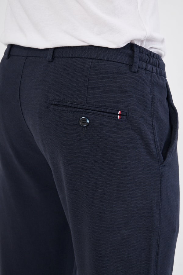 Yazlık Slim Fit Pamuklu Yarım Lastikli Açık Lacivert Erkek Pantolon - Rahatlıkta Şıklık — 10
