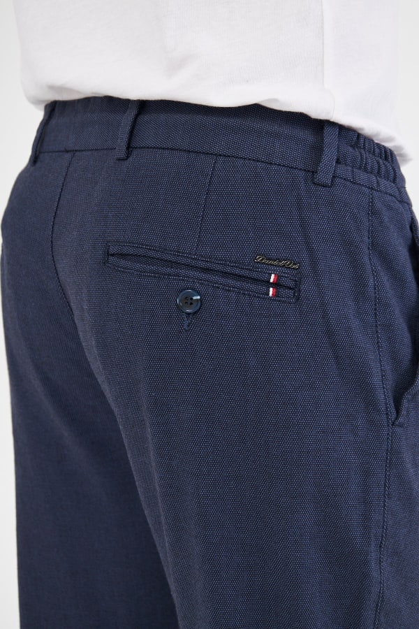 Yazlık Slim Fit Pamuklu Yarım Lastikli Koyu Lacivert Erkek Pantolon - Rahatlıkta Şıklık — 10