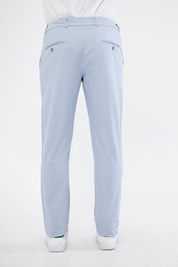 Ara Mevsimlik Slim Fit Pamuklu Beli Yarım Lastikli Blue Erkek Pantolon - Rahatlıkta Şıklık — 5