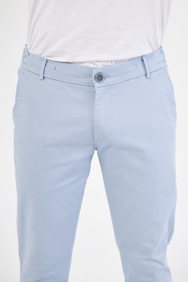 Ara Mevsimlik Slim Fit Pamuklu Beli Yarım Lastikli Blue Erkek Pantolon - Rahatlıkta Şıklık — 6