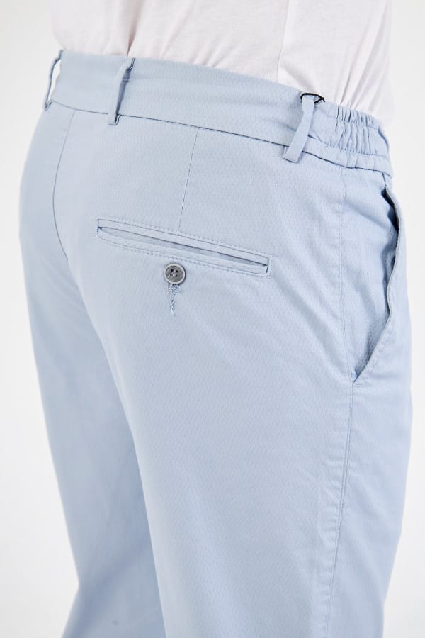 Ara Mevsimlik Slim Fit Pamuklu Beli Yarım Lastikli Blue Erkek Pantolon - Rahatlıkta Şıklık — 7