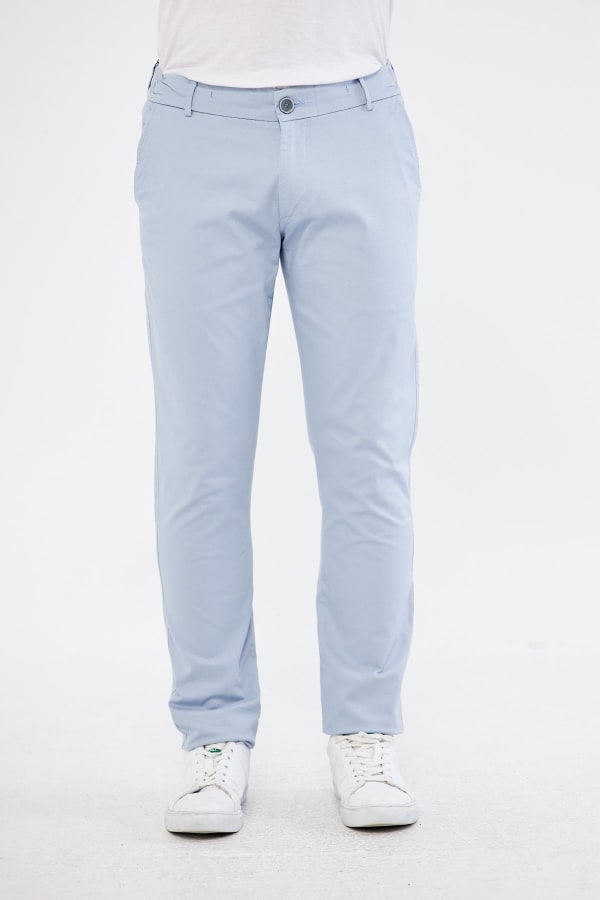 Ara Mevsimlik Slim Fit Pamuklu Beli Yarım Lastikli Blue Erkek Pantolon - Rahatlıkta Şıklık — 9