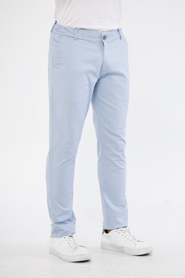 Ara Mevsimlik Slim Fit Pamuklu Beli Yarım Lastikli Blue Erkek Pantolon - Rahatlıkta Şıklık — 10