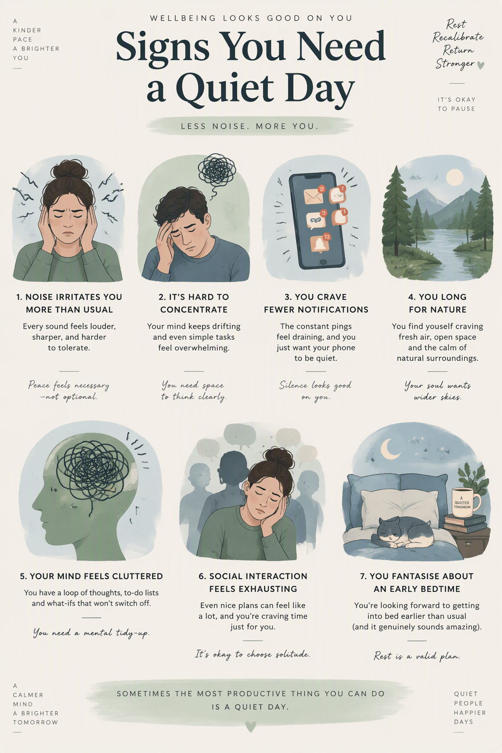 Signs you need a quiet day infographic