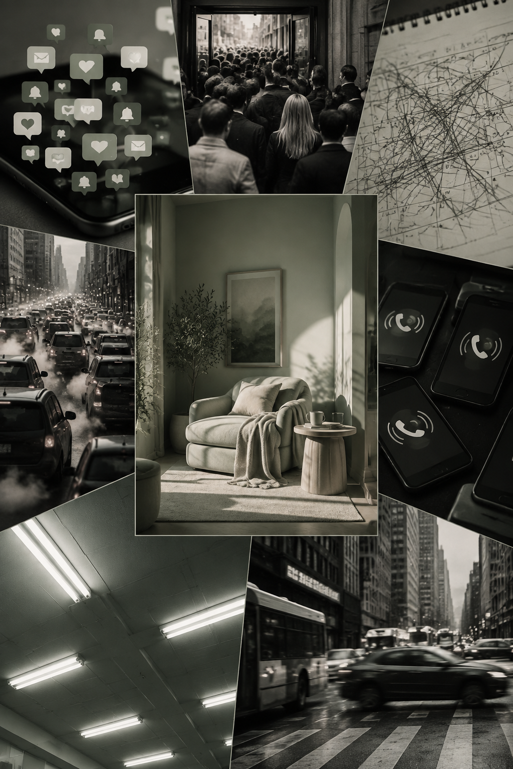 Collage of things introverts protect their peace from