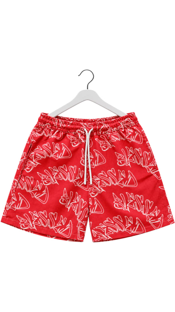 Graffiti Print Casual Shorts