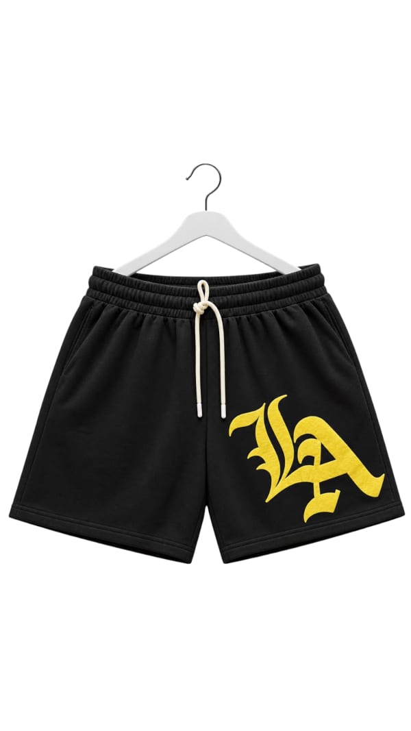 Black Gold Graphic Shorts