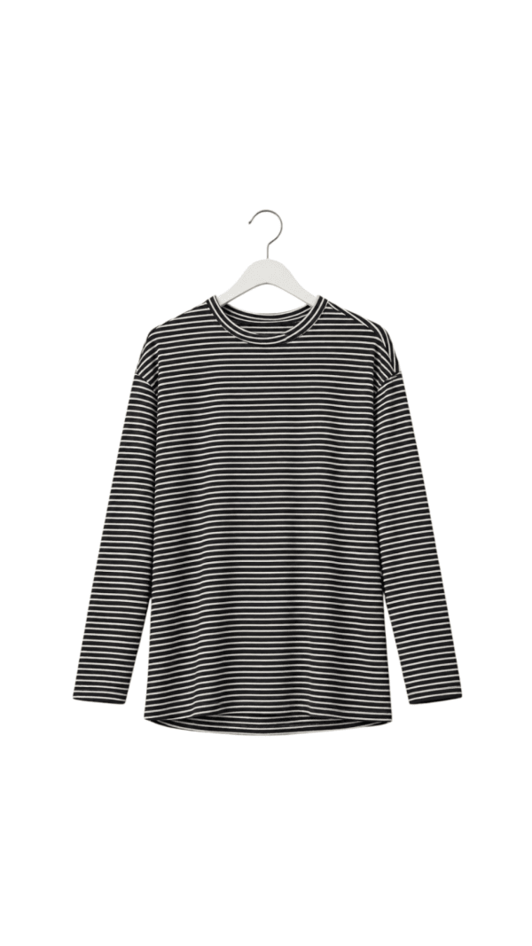 Black Fine Stripe Long Sleeve T-Shirt