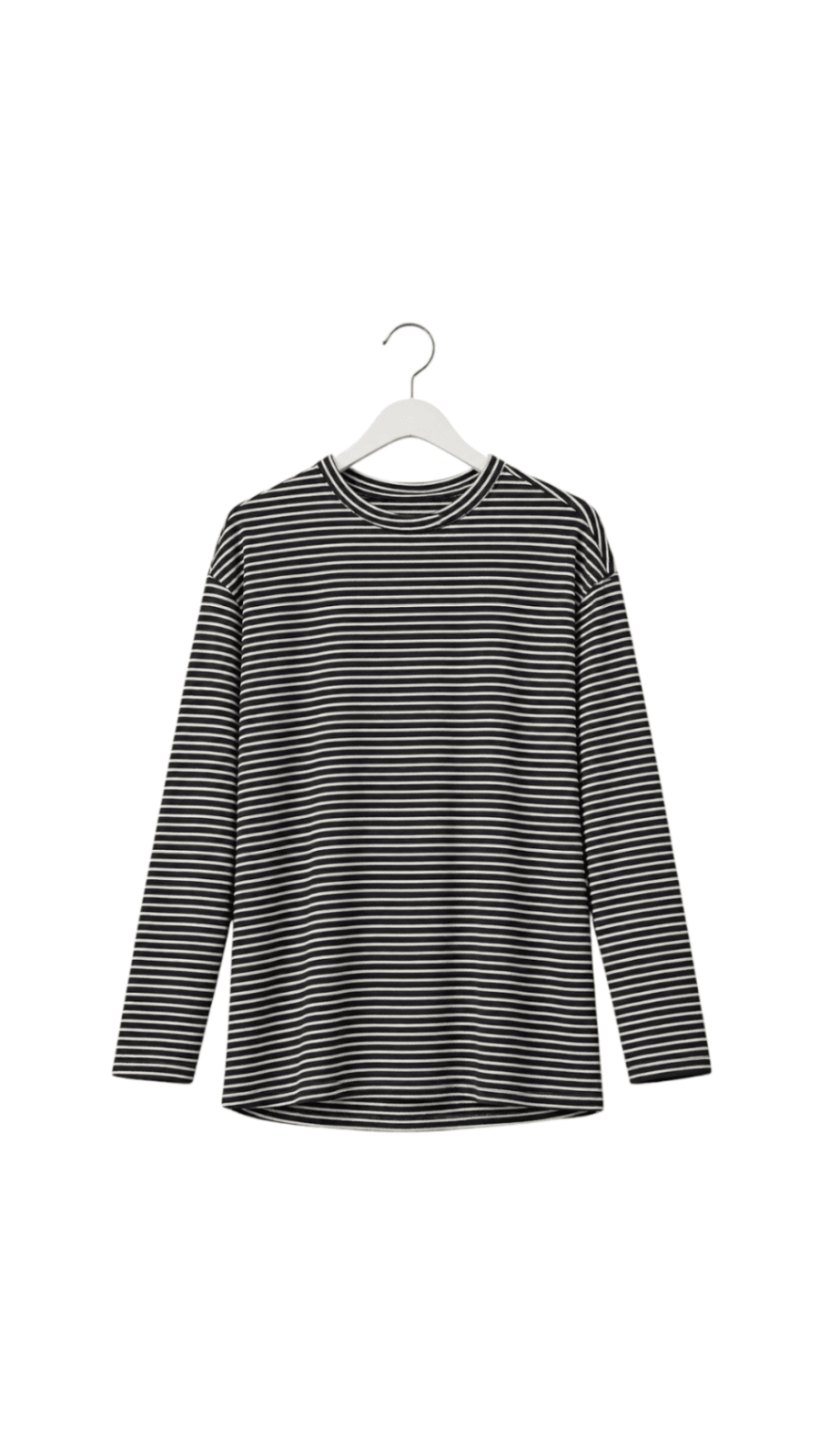 Black Fine Stripe Long Sleeve T-Shirt