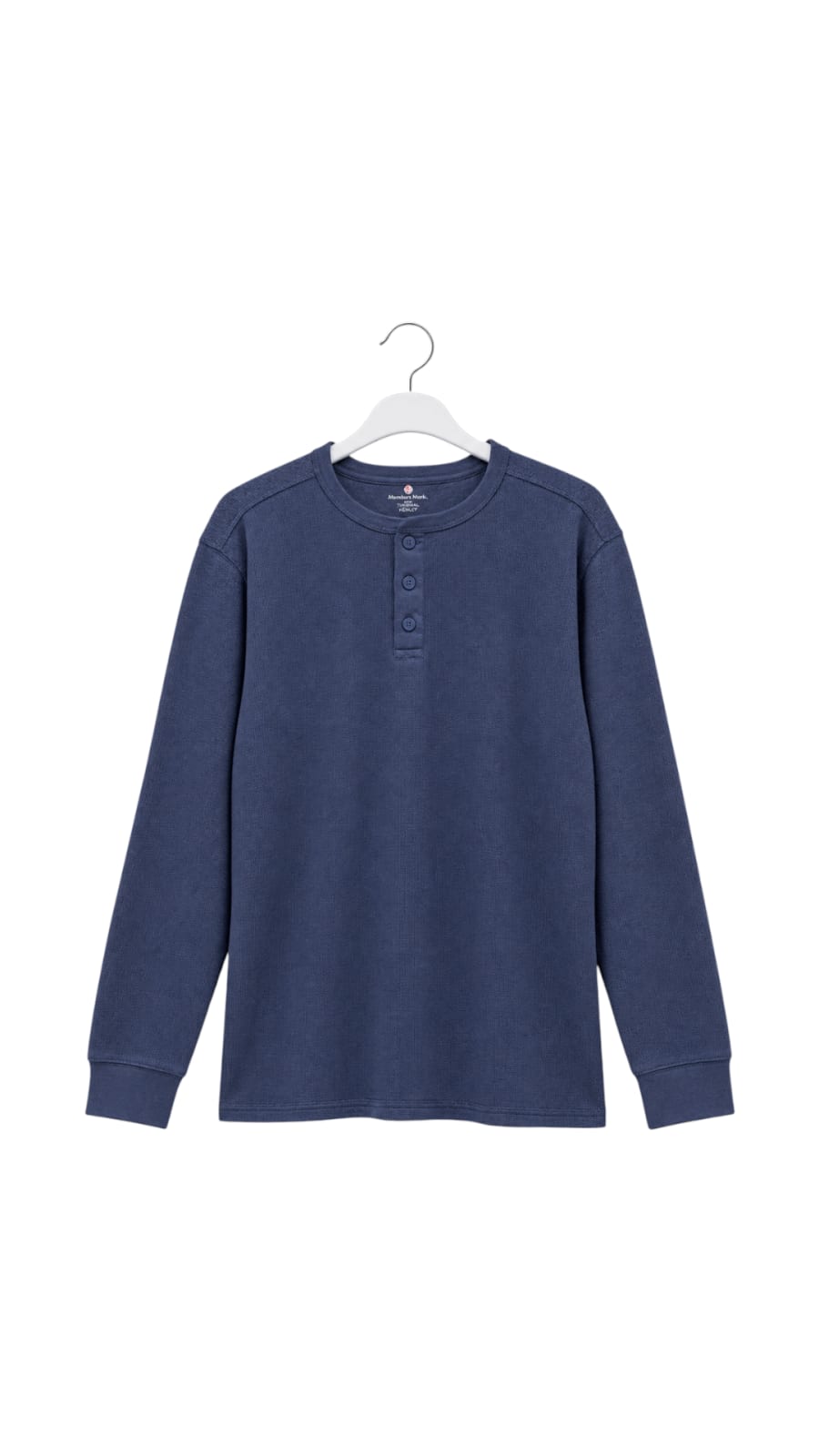 Navy Blue Classic Henley Long Sleeve T-Shirt