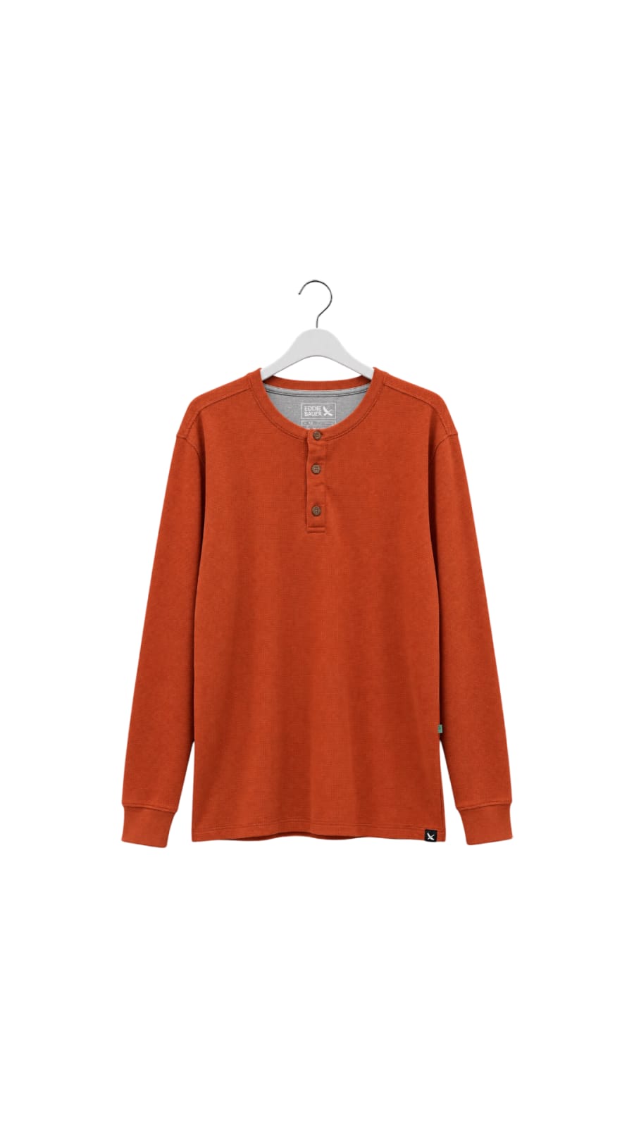 Orange Classic Henley Long Sleeve T-Shirt
