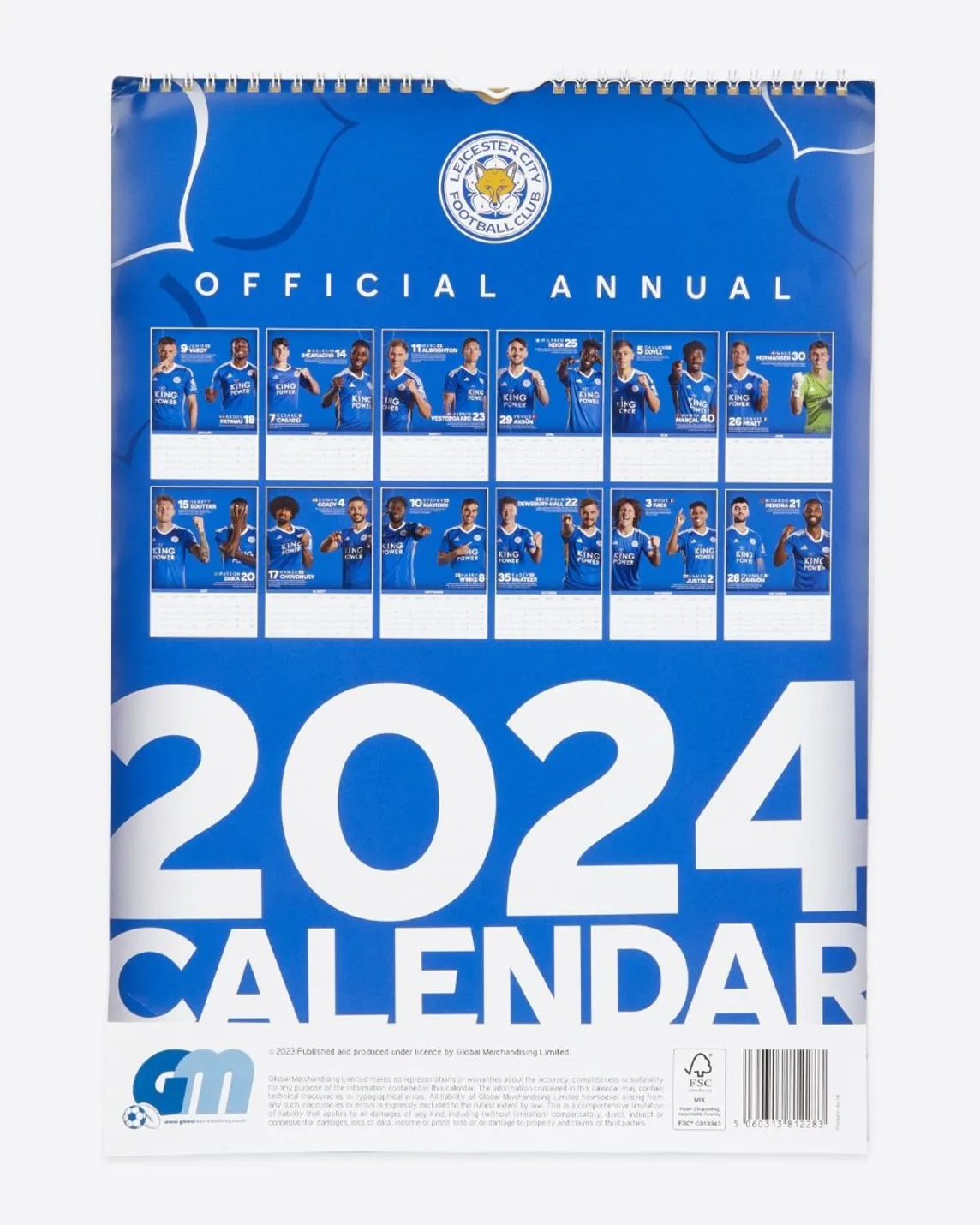 Leicester City 2024 Calendar LCFC SHOP