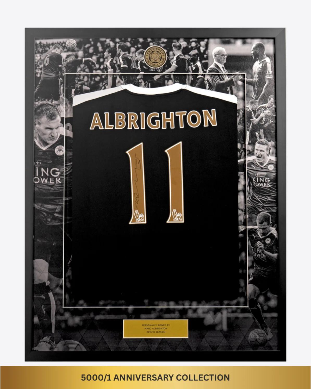 5000/1 Anniversary Collection - Framed Albrighton Signed Away Shirt