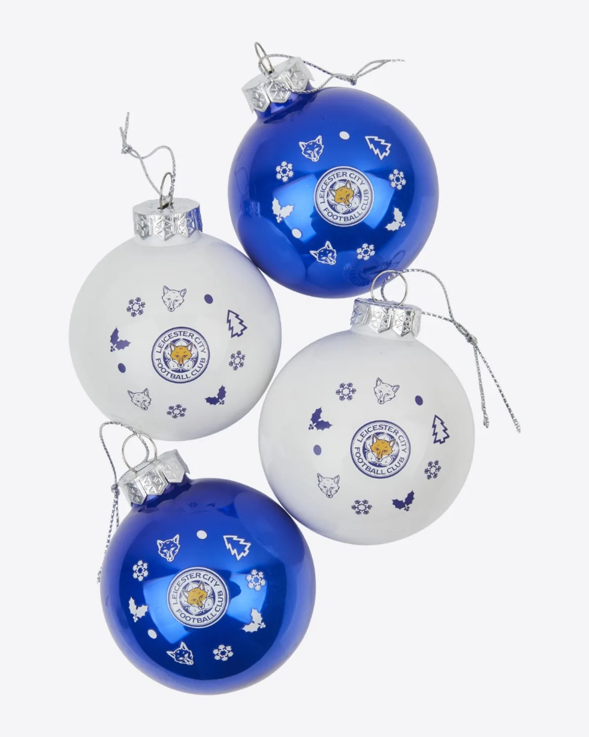 Leicester City Festive Foxes Christmas Baubles - 4 Pack