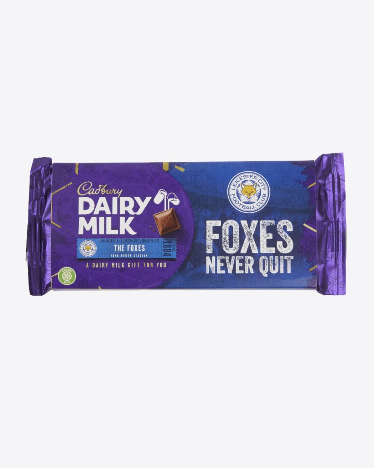 Leicester City Cadbury Chocolate Bar - Foxes Never Quit