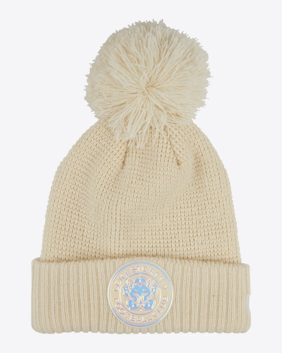 Leicester City New Era Holographic Womens Bobble Knit Beanie Hat
