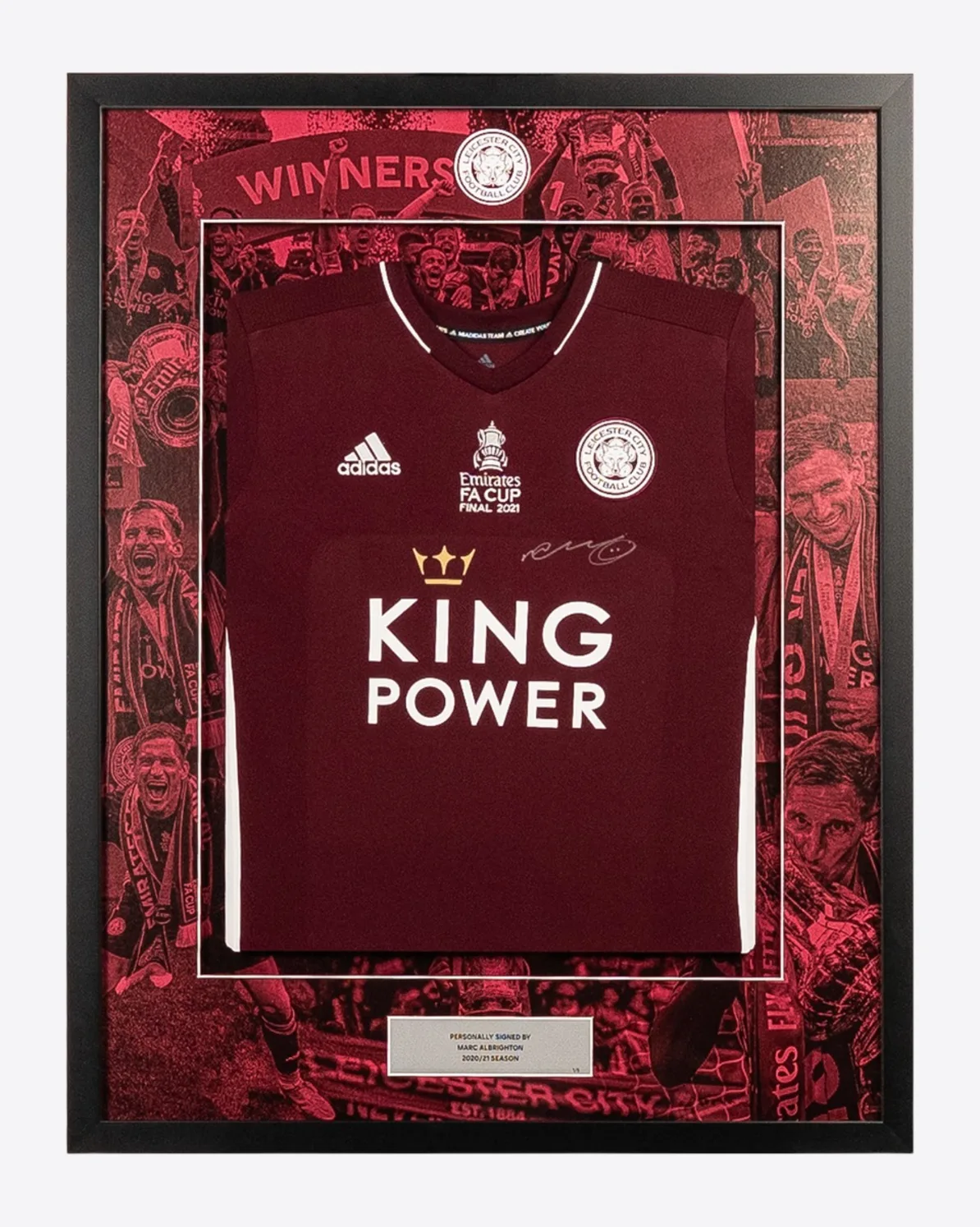 FA Cup 2021 Winners -  Framed Signed ALBRIGHTON Cup Final Shirt