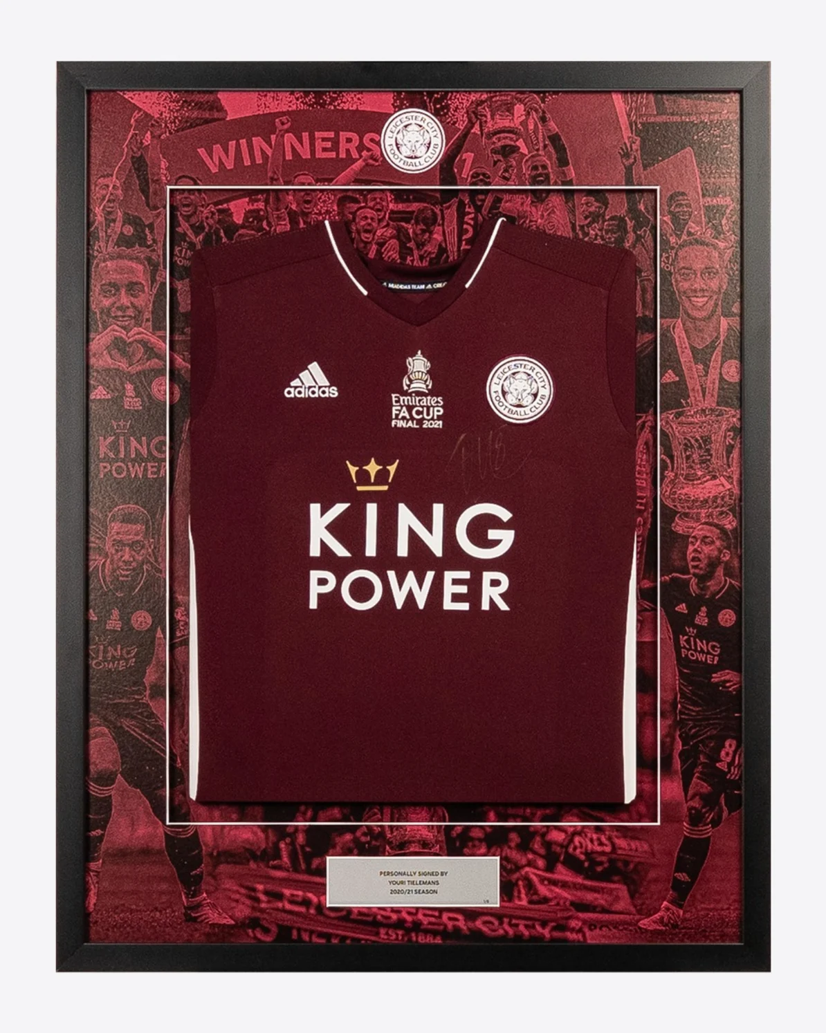FA Cup 2021 Winners -  Framed Signed TIELEMANS Cup Final Shirt