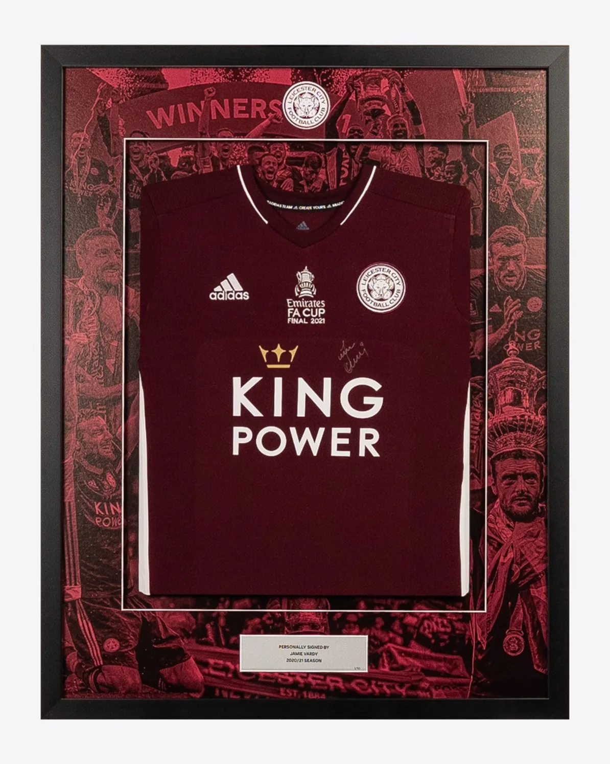 FA Cup 2021 Winners -  Framed Signed VARDY Cup Final Shirt