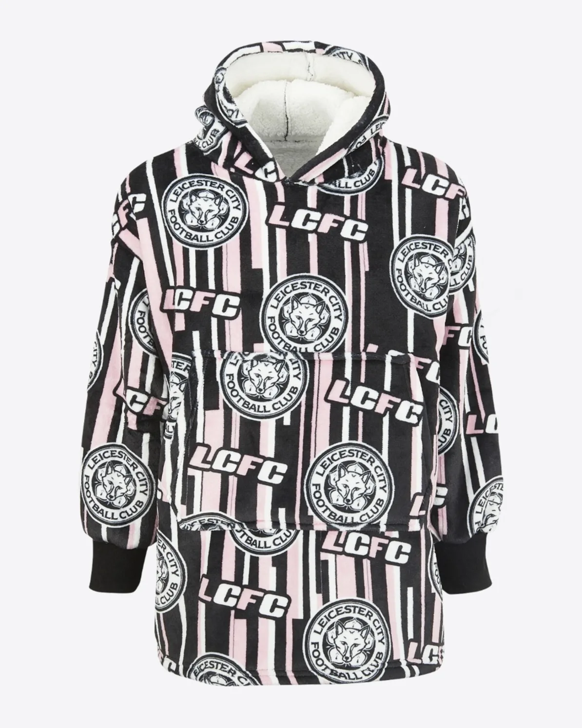 Leicester City Stripes Sherpa Snuggle Hoody - Kids