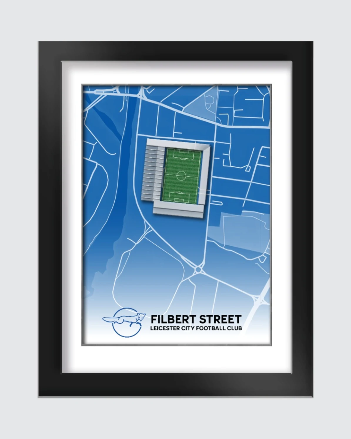 Leicester City Filbert Street Tempered Glass Framed Print 