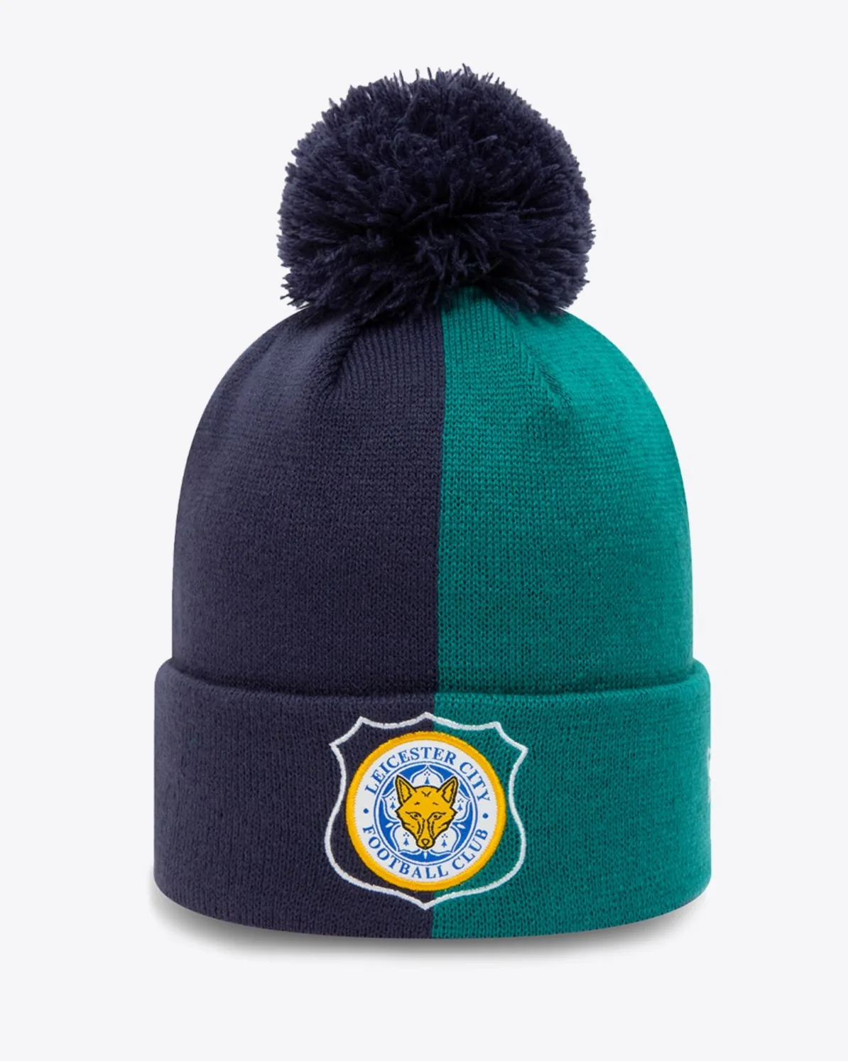 Leicester City New Era Jade/Navy Retro Bobble Knit Beanie Hat