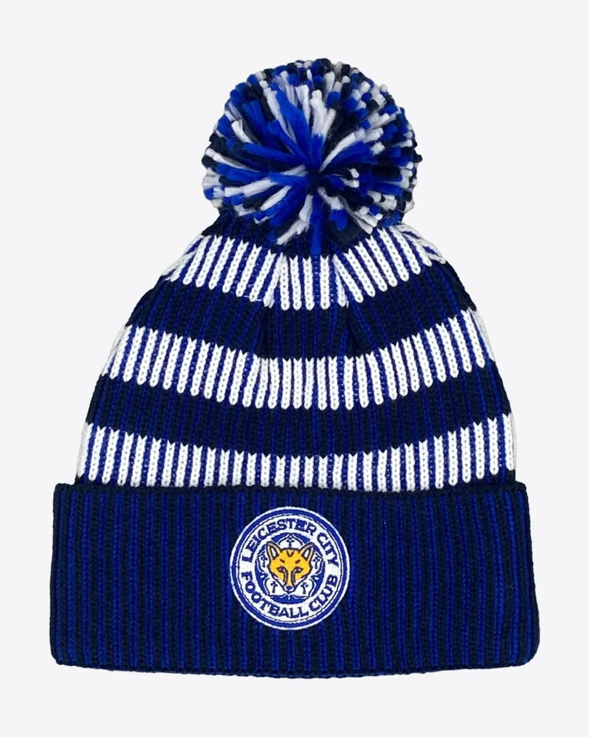 Leicester City Ribbed Stripe Bobble Knit