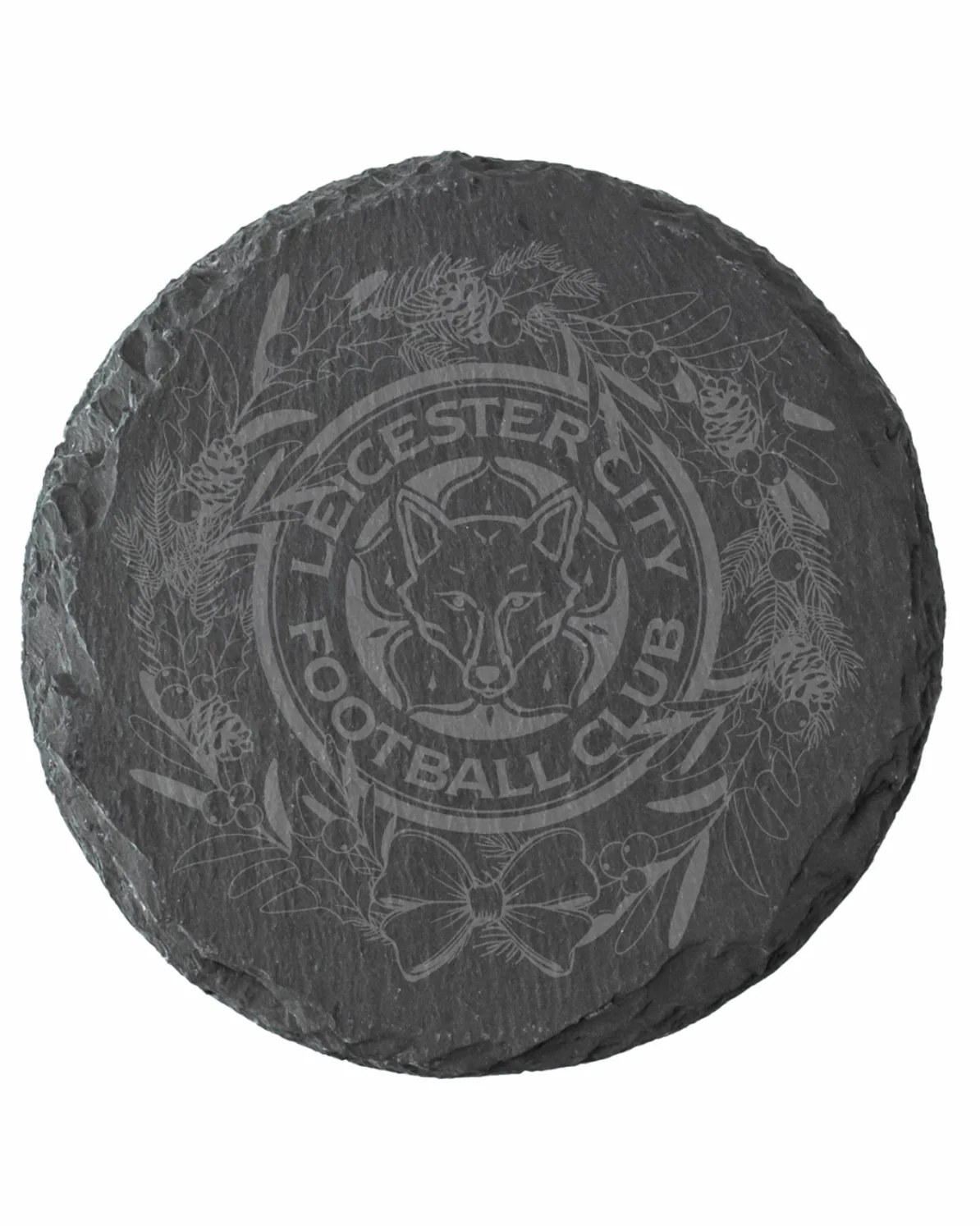 Leicester City Christmas Wreath Slate Coaster