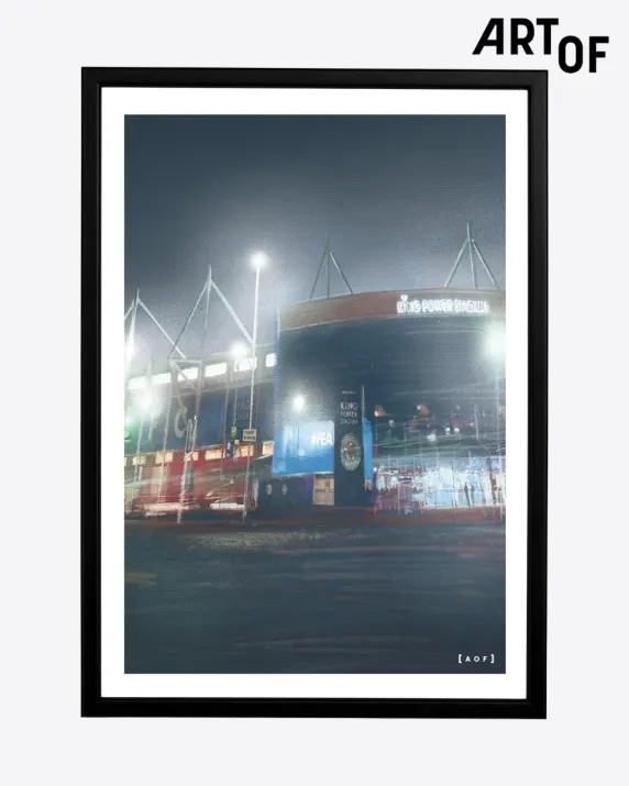 LCFC x AOF - King Power Stadium by Night Print - Framed