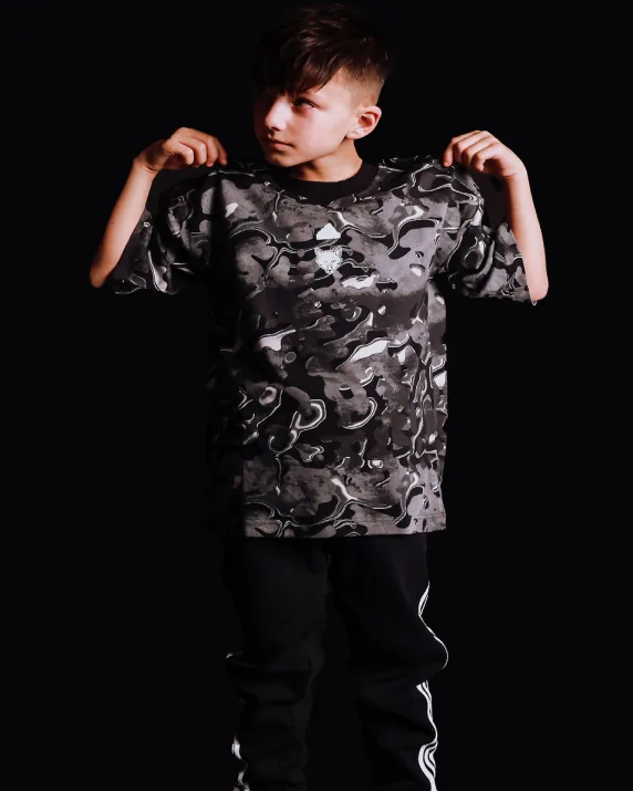 adidas Black Print T-Shirt - Kids
