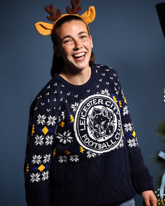Leicester City Cable Knit Christmas Jumper - Adults