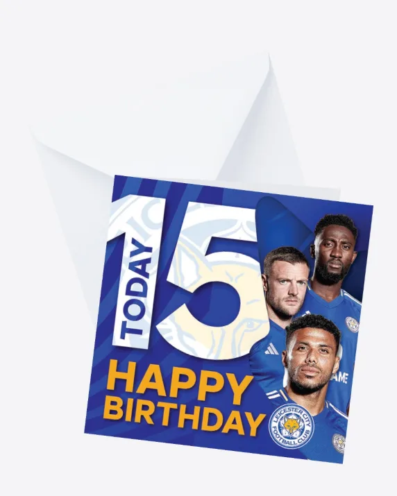 Leicester City Greetings Card - Players Age 15