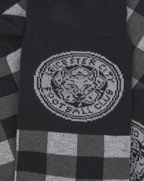 Leicester City Gingham Socks - Grey