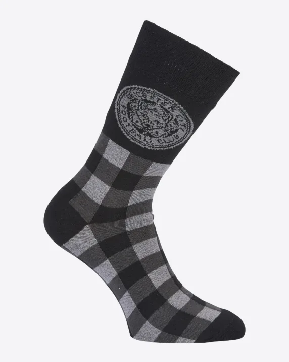 Leicester City Gingham Socks - Grey