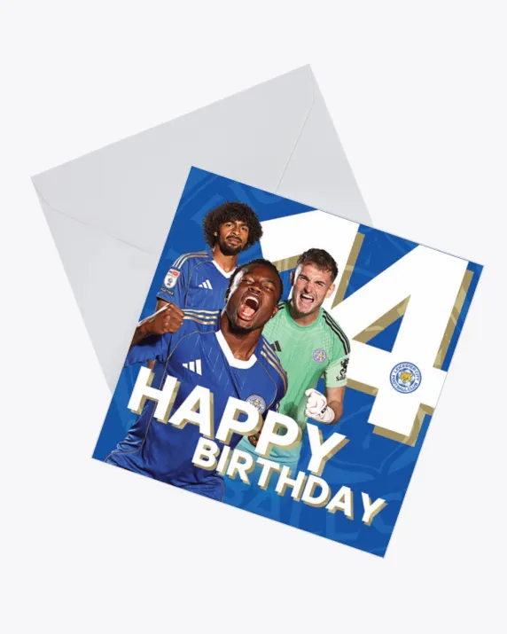 Leicester City Greetings Card - Players Age 14 2025/26
