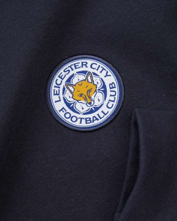 Leicester City Navy Essential Crest 1/4 Zip - Mens