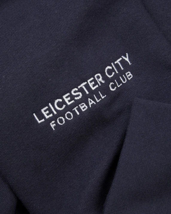 Leicester City Navy Essential Crest 1/4 Zip - Mens
