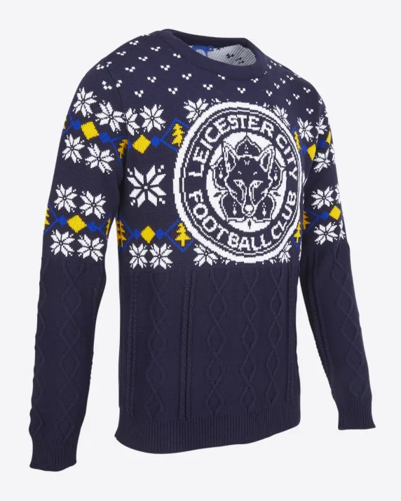 Leicester City Cable Knit Christmas Jumper - Adults