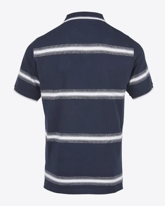 Leicester City Crest Striped Polo - Mens