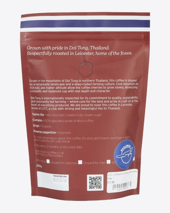 LCFC x St Martins – Doi Tung Wholebean Coffee