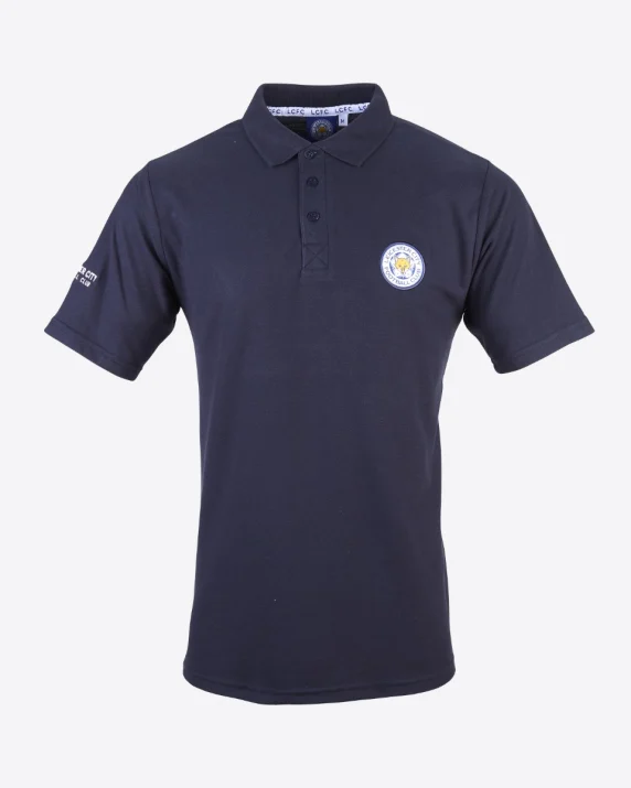 Leicester City Navy Essential Crest Polo - Mens