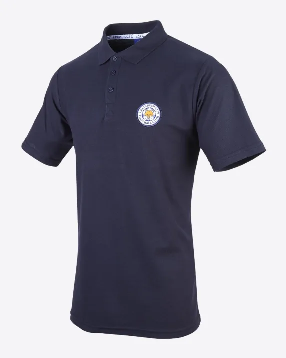 Leicester City Navy Essential Crest Polo - Mens