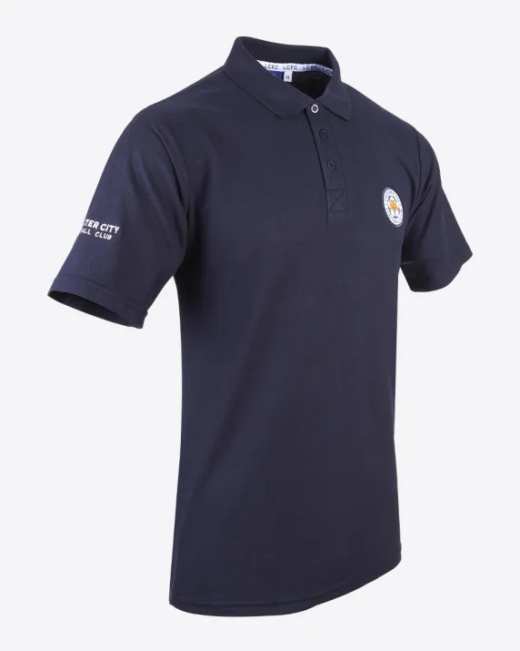 Leicester City Navy Essential Crest Polo - Mens