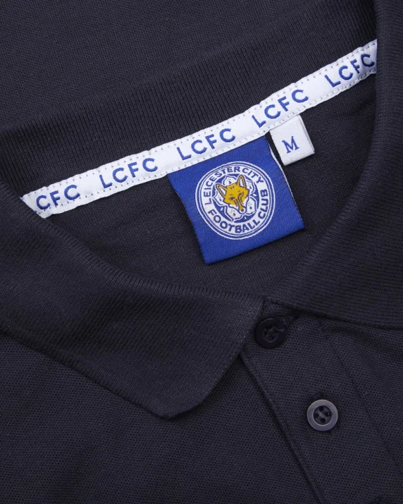 Leicester City Navy Essential Crest Polo - Mens