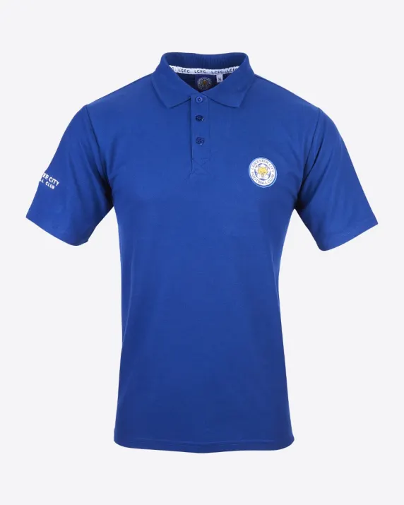 Leicester City Blue Essential Crest Polo - Mens