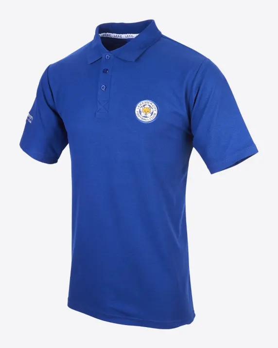 Leicester City Blue Essential Crest Polo - Mens